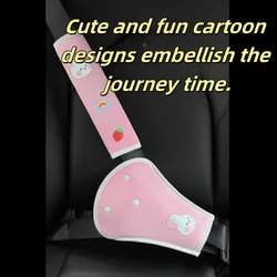 Luxury Car Seat Belt Shoulder and Belly Protector - Soft, Comfortable, and Easy - to - Remove Travel Companion (Pink)
