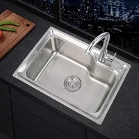 Durable Thickened 304 Stainless Steel Kitchen Sink  Single Large Basin Sink Set Offering Long-lasting and Functional Use 1