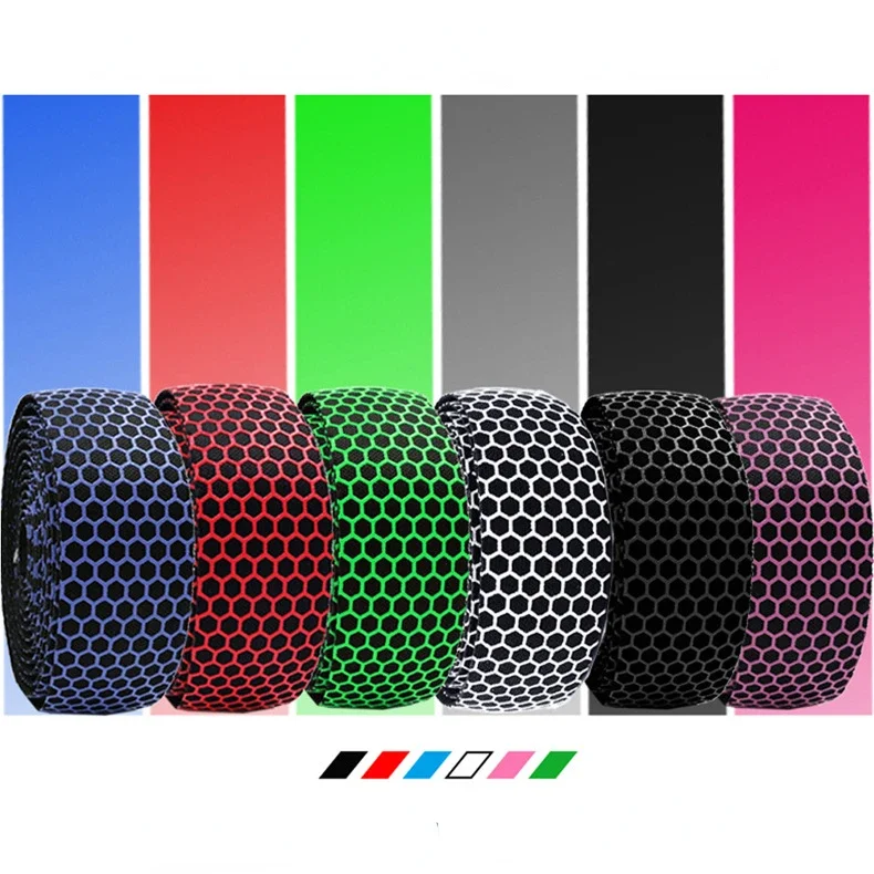 2 Rolls Bike Handle Bar Tape Blue Black White with End Plugs Anti Slip for Road Mountain Bike Bicycle MTB Handlebar Pull Up Bars
