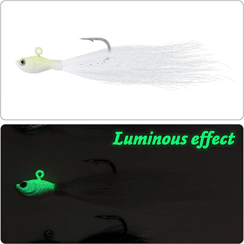 Lot De 6 Leurres De Pêche Gabarits Bucktail - Poids 1/4 Oz, 1/2 Oz, 1