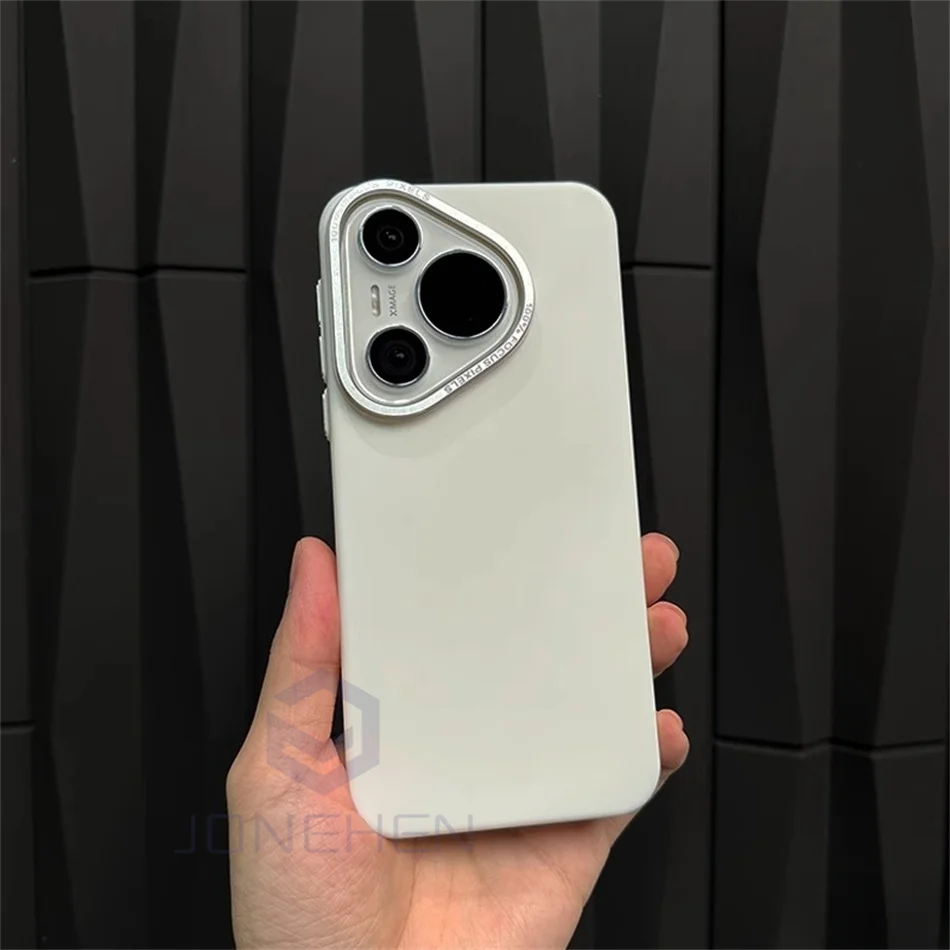 Sleek Matte Solid Color Shockproof Case with Alloy Lens Frame