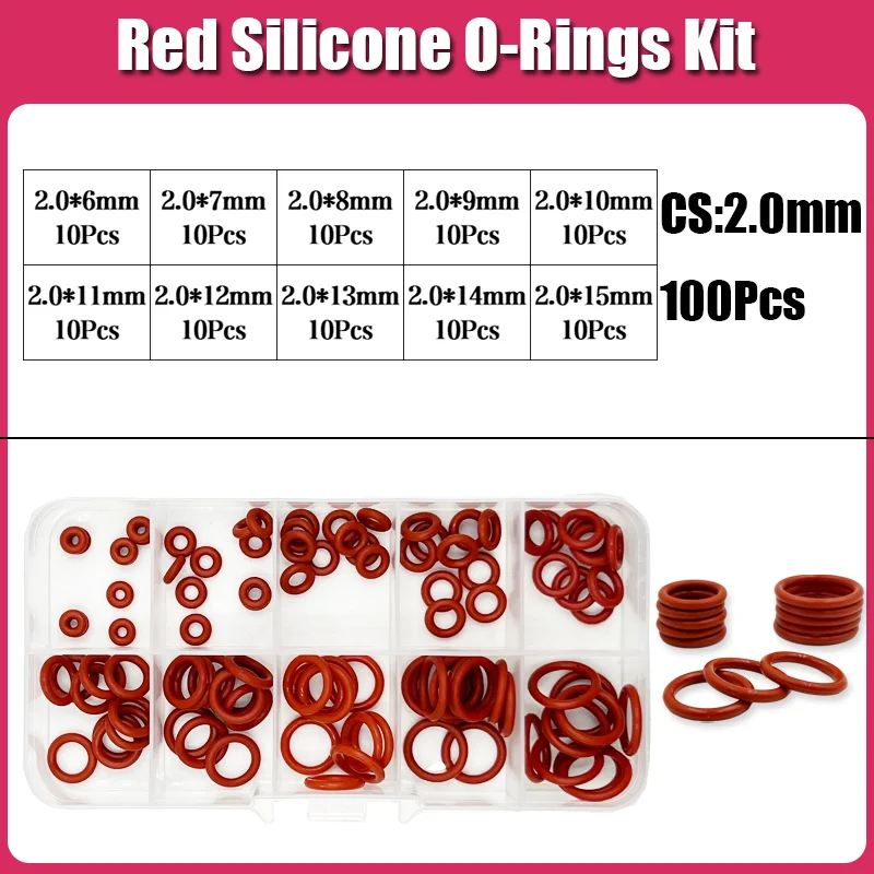 Silicone Heat & Oil-Resistant Red Sealing Washer Gasket