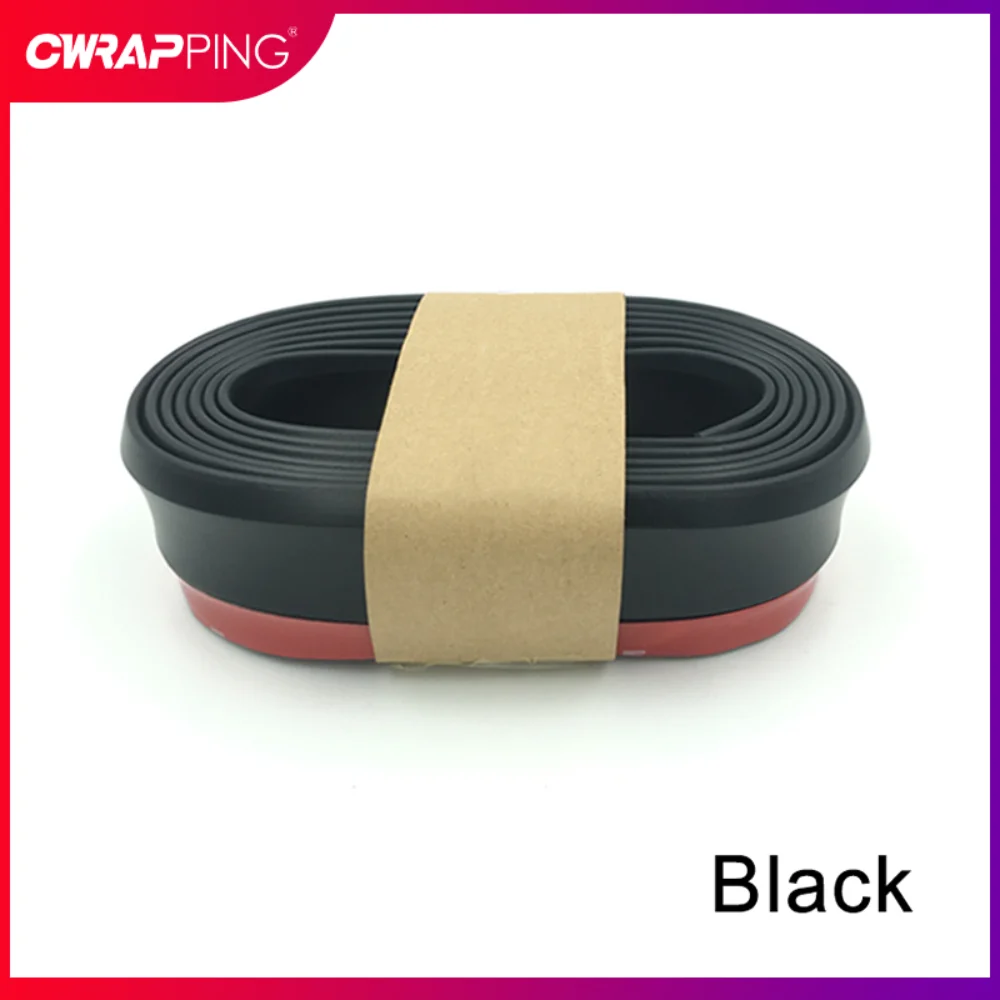Universal Car Bumper Lip Splitter Protector 2.5m Front Bumper Rubber Lip Strip Exterior Moulding Auto Styling Body Kits