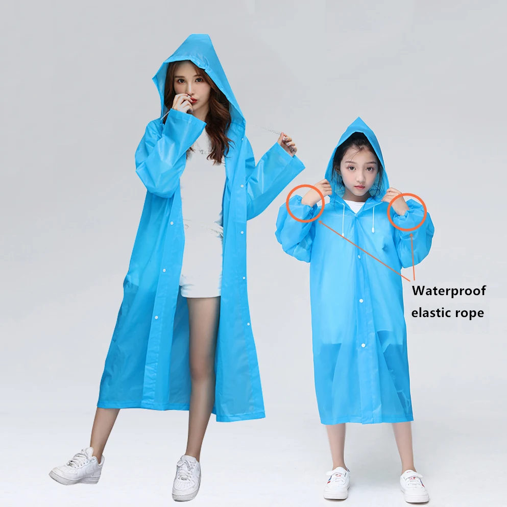 

Children Adult Waterproof Raincoat Reuseable EVA Rain Poncho For Kids Girls WomenTransparent Clear Rainwear Suit For Student