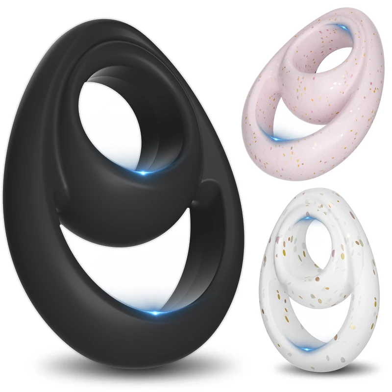 Soft Silicone Cock Penis Rings Testis Restraint Lock Ring Erection Lasting Time Delay Ejaculation Ball Stretcher Sex Toy for Men