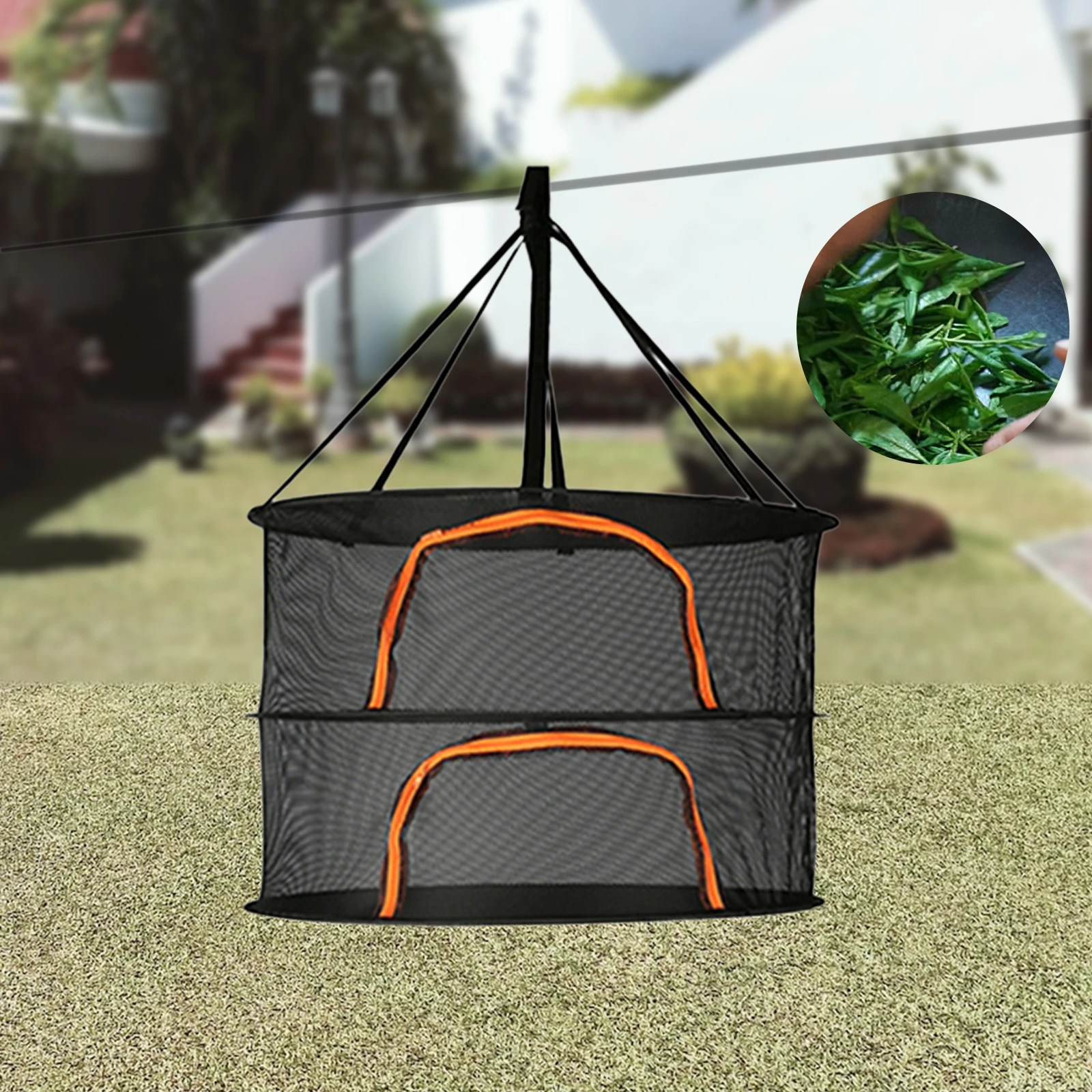 2/4/6/8 Layer Plant Drainer Hanging Mesh Plant Drying Rack Hanging Mesh Drying Net for Food Flowers Meat 3