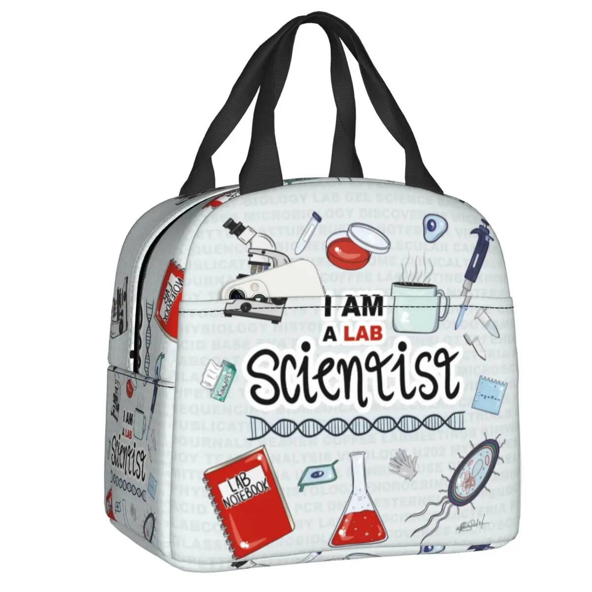 

I Am A Scientist Insulated Lunch Bags for Women Science Physics Chemistry Biology Thermal Cooler Bento Box Work School Travel