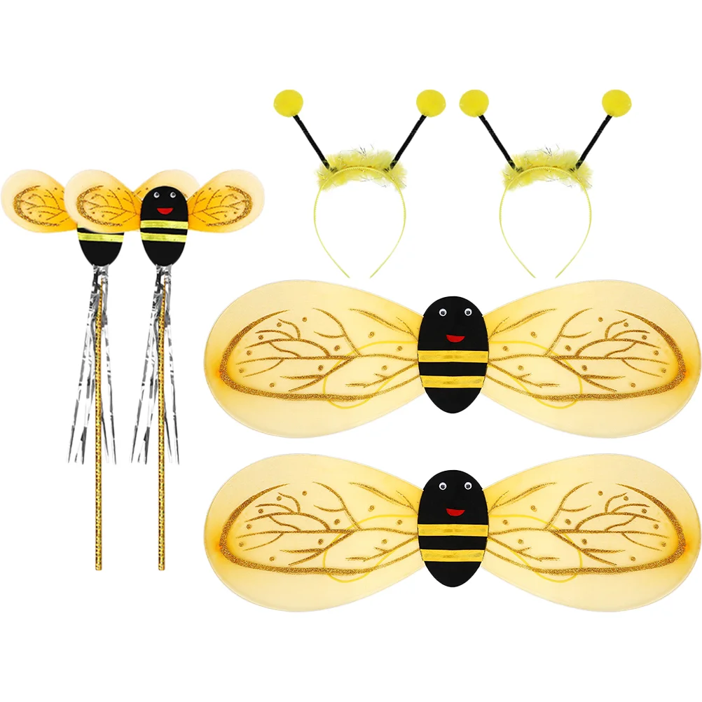 

Bee Costume Cosplay Props Headband Wand Wings Performance Costume for Kids Costume Wings Headband Wand Performance Props