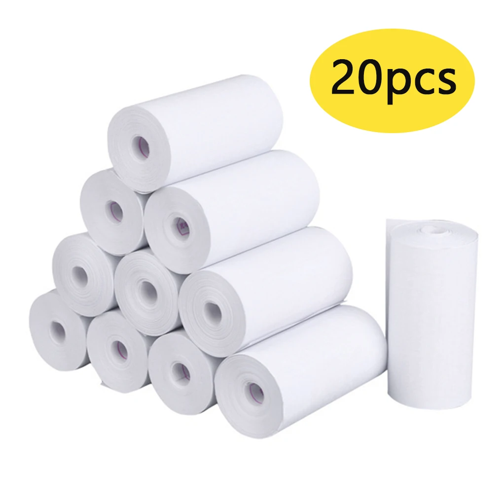 

20 Rolls Receipt Thermal Paper 57x25 mm Printing Label Roll for Mobile POS Photo Printer Cash Register Paper Office Stationery