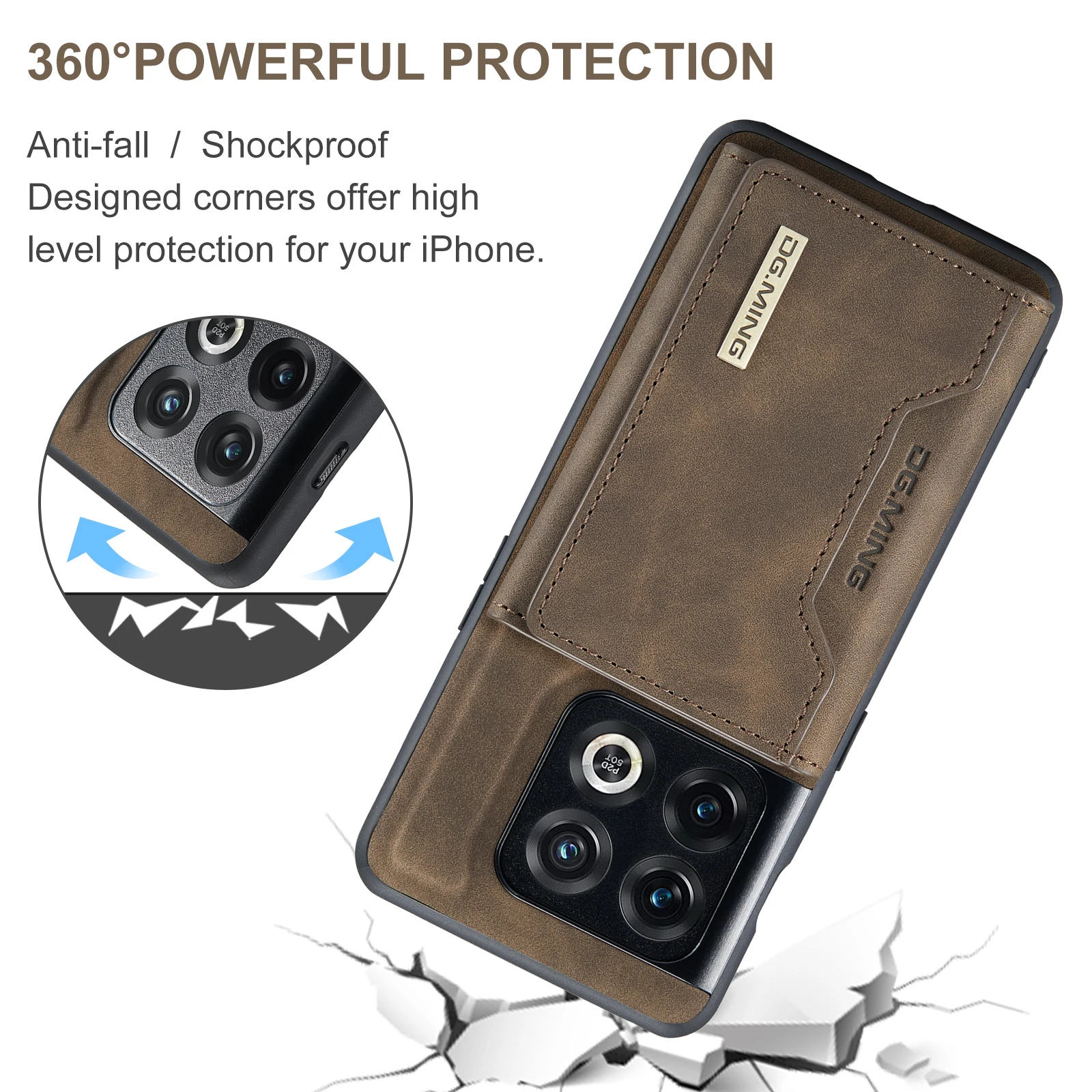 DG.MING Vintage 2in1 Magnetic Detachable Leather Wallet Case for OnePlus 11 10 Pro ACE Retro Card Slots Pocket Holder Back Cover