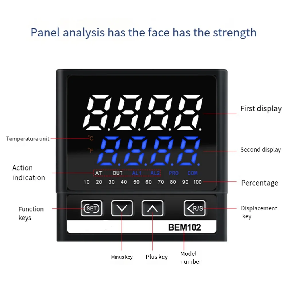 

PID Digital Intelligent Industrial Temperature Controller 180V-240VAC 50HZ RELAY Thermostat SSR Output BEM702 K1220
