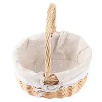 Rattan Storage Basket Hand Made Oval Picnic Storage Basket for Indoor Outdoor 28x26x20cm 5