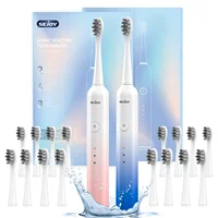 SEJOY Sonic Electric Toothbrush Rechargeable Power 8 Brush Heads 5 Modes Timer 1