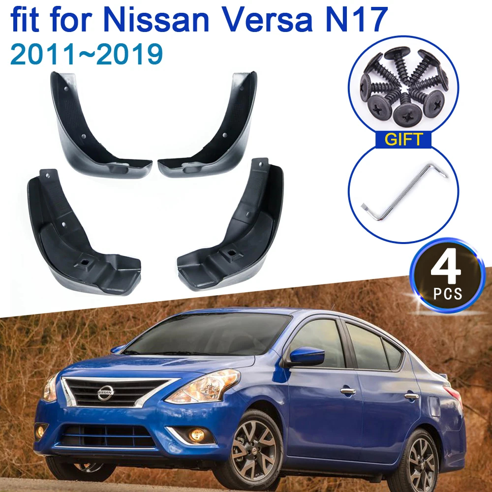 

Брызговики для Nissan Versa Sedan Almera Sunny hiso N17 2011 ~ 2019 4x