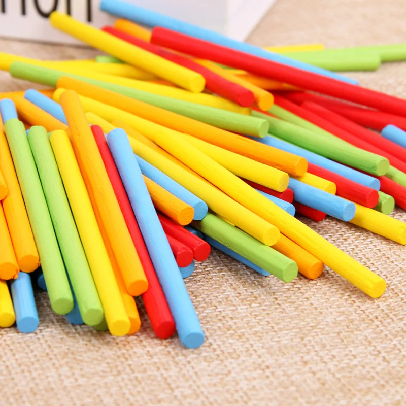 

Colorful Bamboo Counting Sticks Mathematics Montessori Teaching Aids Counting Rod Kids Preschool Math Learning Toy Gift