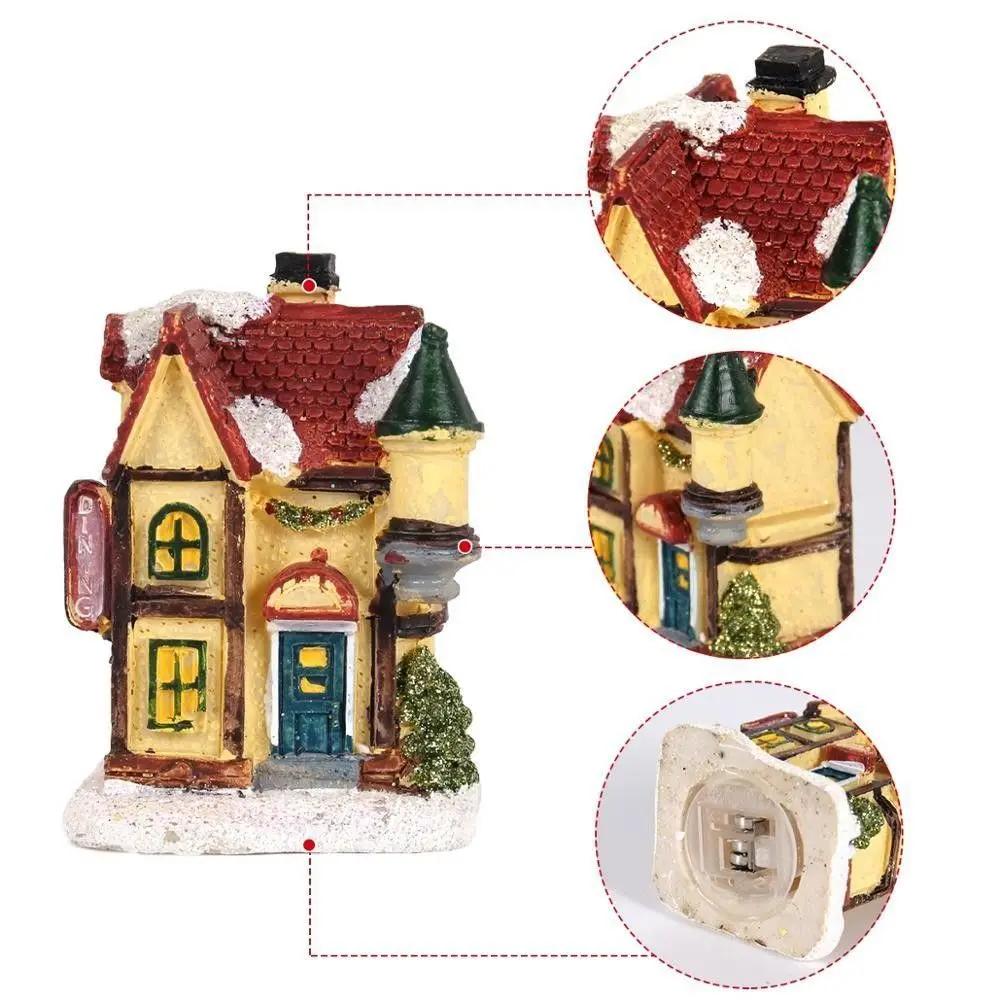 Resin LED Christmas Miniature House Decor