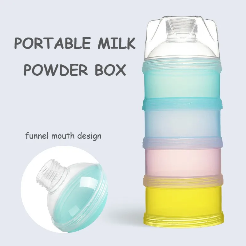 4 Layers Bear Style Portable Baby Food Storage Box Essential Cereal Infant Milk Powder Box Toddle Snacks Container storage box kitchen storage box food storage container food storage box rice storage box food storage pots
