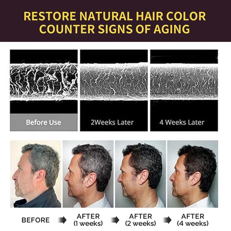 3 In 1 Dye Shampoo For Hair For Women Men Grey Coverage For Gary Dark Brown Black Hair Health Natural Herbal Hair Dye Shampoo images - 6