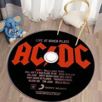 Music CD Rug Vintager Queen Round Mat Circle Carpet Guitar Music Bath Mat Note Rock Mat Home Decoration Kitchen for Living Room 2