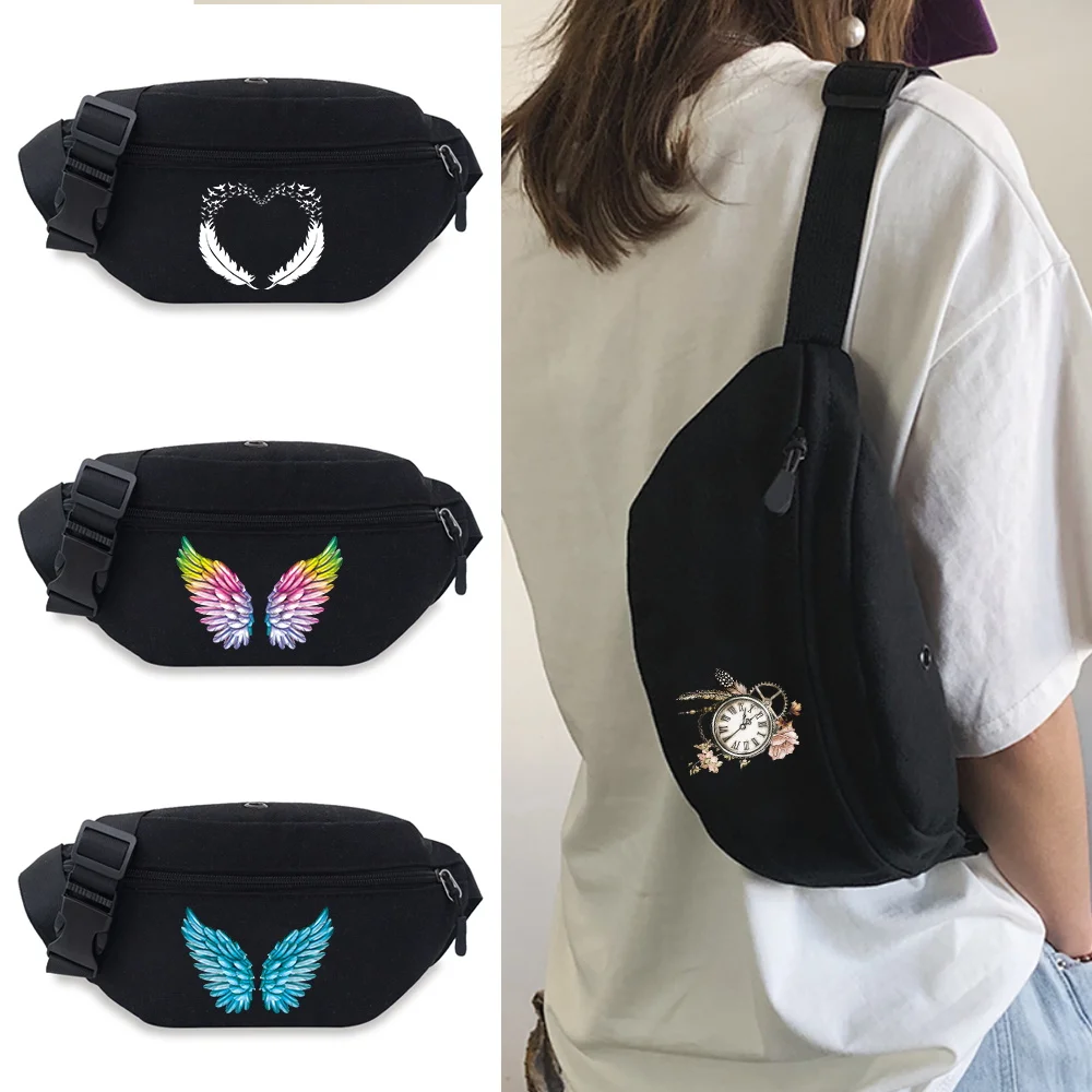 

Men's Waist Bag Fashion Fanny Pack Chest Pack Outdoor Sports Crossbody Bags Casual Women's Travel Feather Pattern Waist Packs