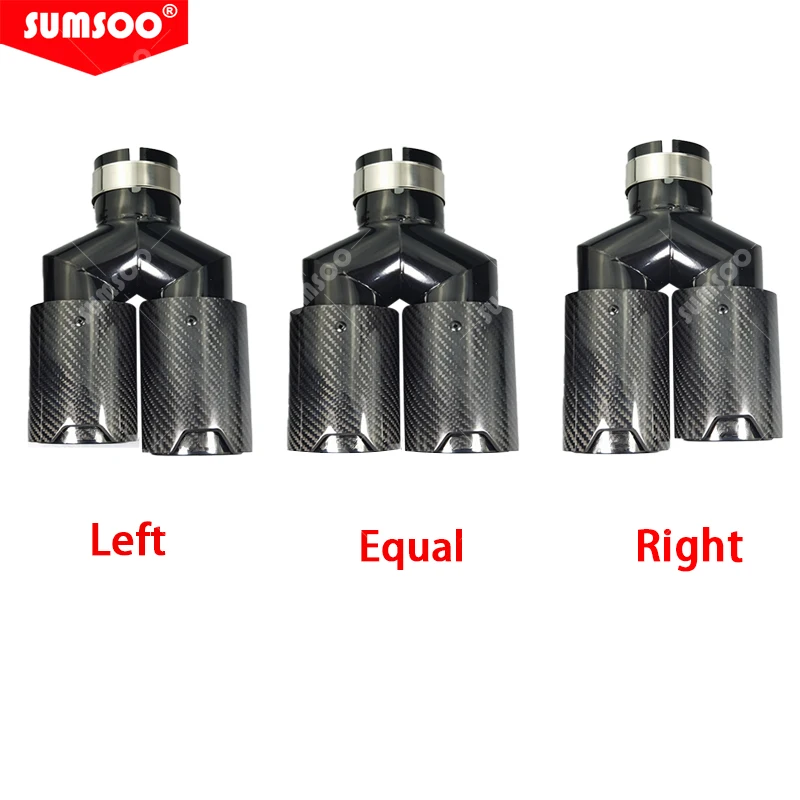 Genuine SUMSOO Y style outlet 80 Double Muffler Tips Universal M performance Carbon Fiber Exhaust Tips End Pipes for BMW Series