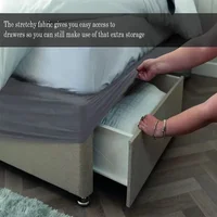 Housse de sommier extensible pour lit Queen Size, 1 pièce, s'enroule autour des 3 côtés du sommier, alternative à la jupe de lit Twin/Full/Queen/King 3