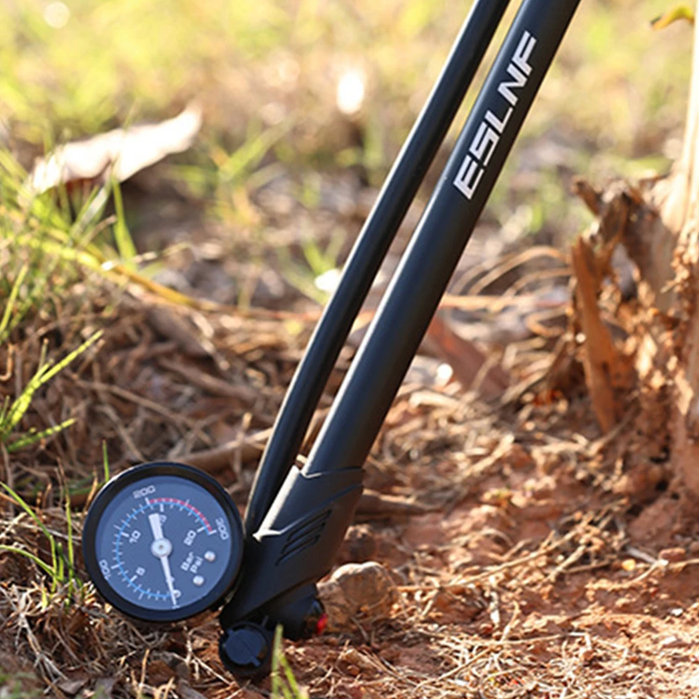 300PSI High pressure Bike Air Shock Pump Schrader Presta Valve 360 Degree Rotating Pipe Bike