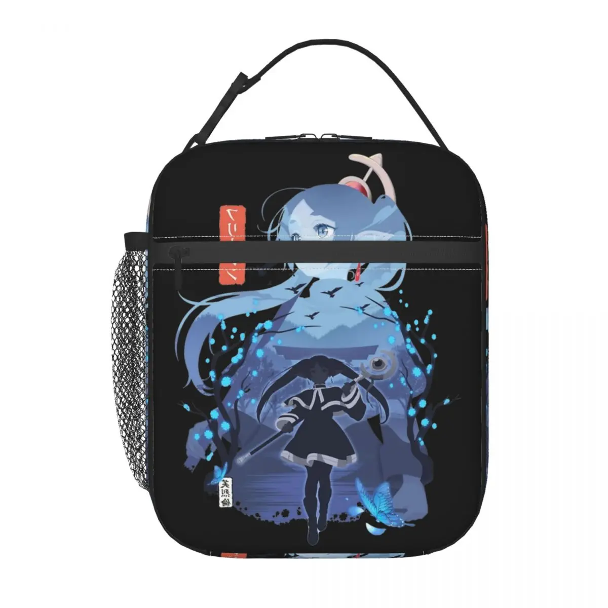 Sousou No Frieren Silhouette Product Insulated Lunch Tote Bag For Work Food Storage Bag Portable Cooler Thermal Lunch Boxes