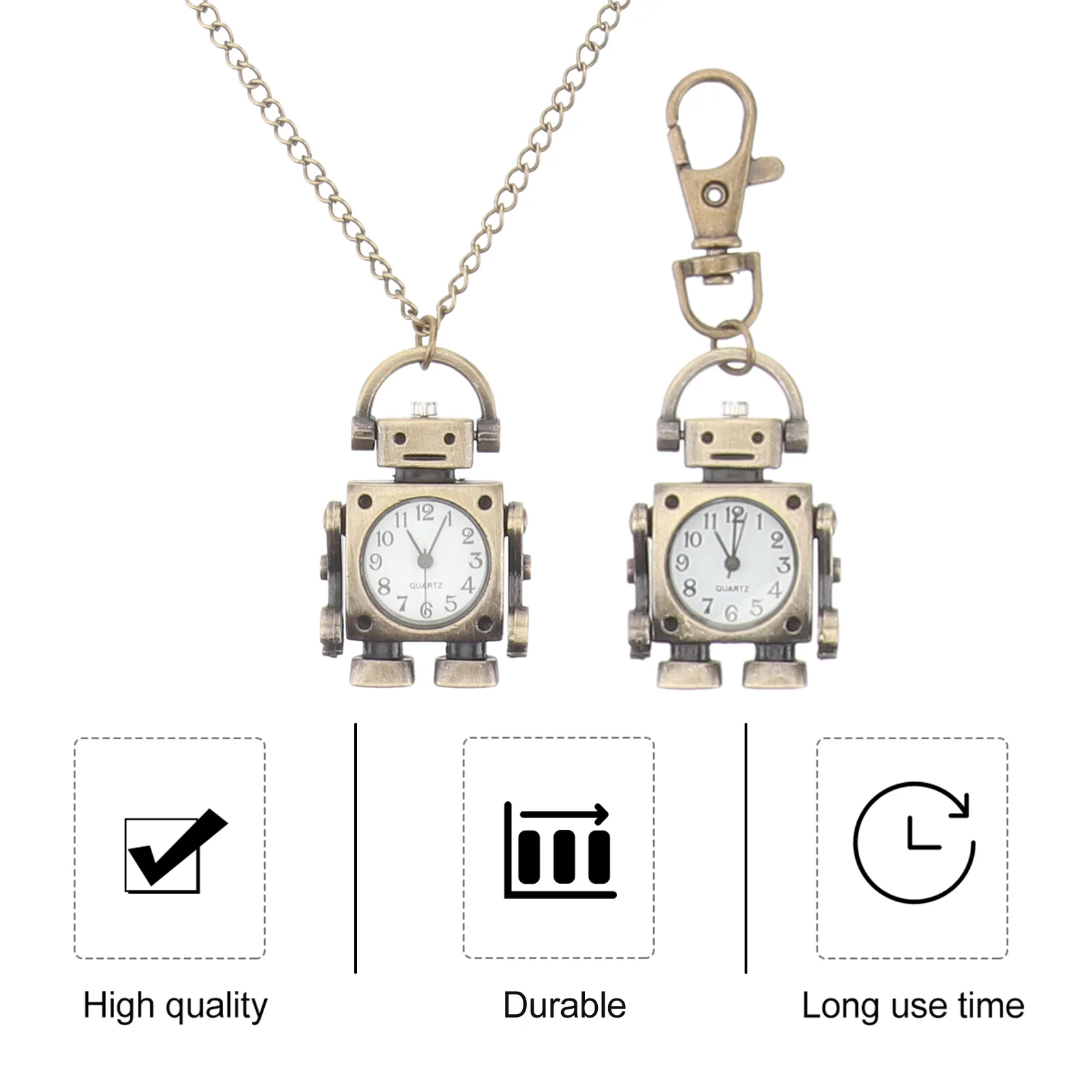 1pc Robot Shaped Key Ring Premium Material Pocket Watch