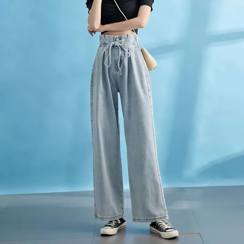 GuliriFei - Pantalones Vaqueros De Cintura Alta Para Mujer Y Niña, Con