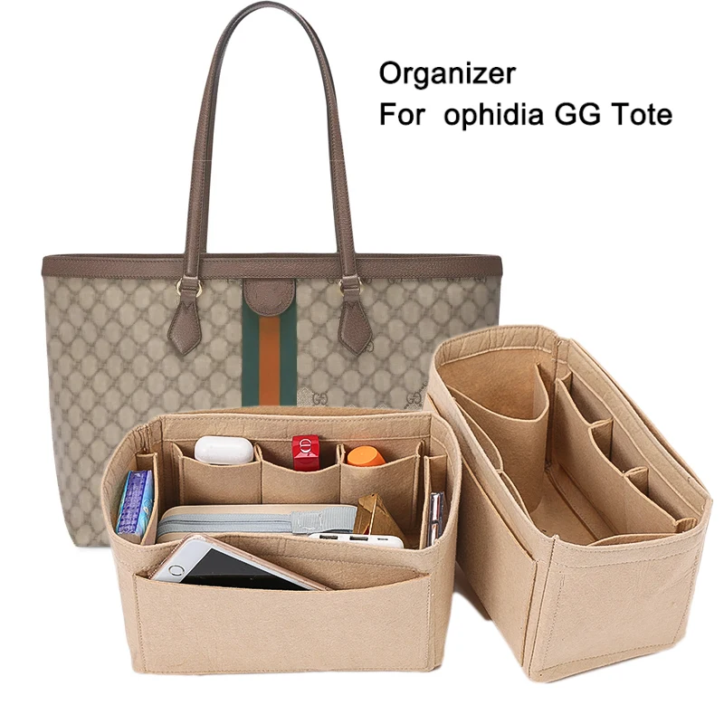 Felt Insert Organizer Bag For Ophidia Medium GG Tote,Makeup Women's Handbag Travel Inner Portable Cosmetic Storage Bags,Custom