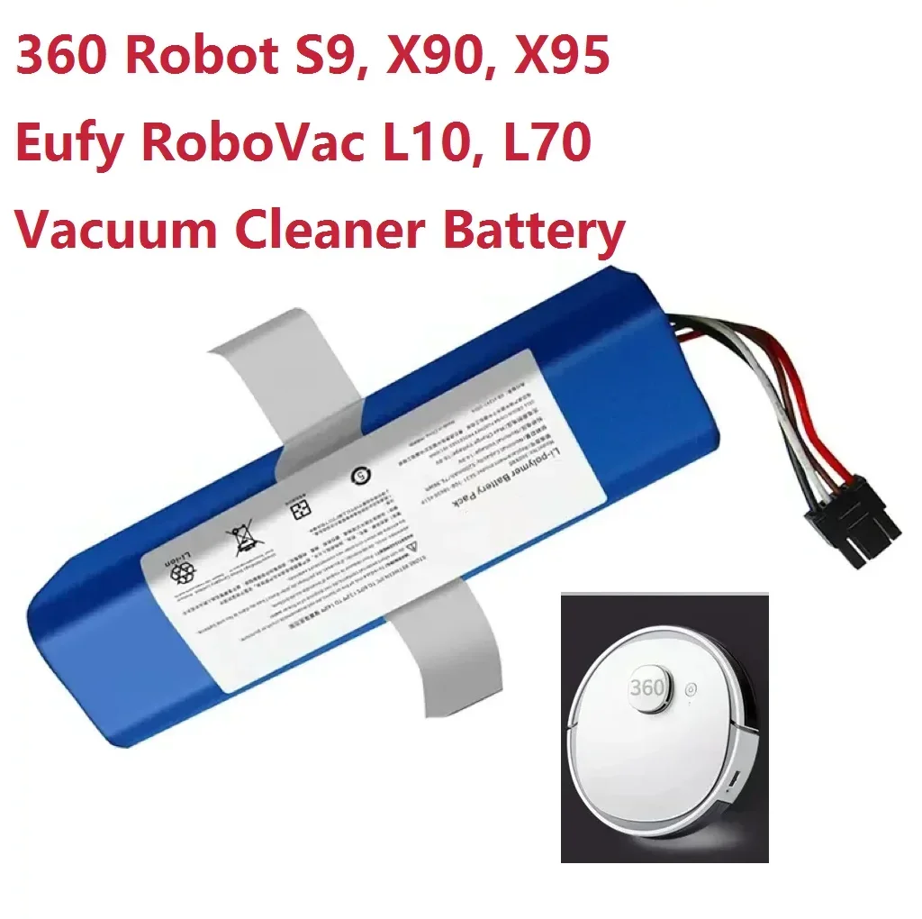 

14.4V 5600mAh 9800mAh Li-ion Battery Pack For 360 Robot S9, X90, X95 ,Eufy RoboVac L10 L70 Vacuum Cleaner Replacement Batteries