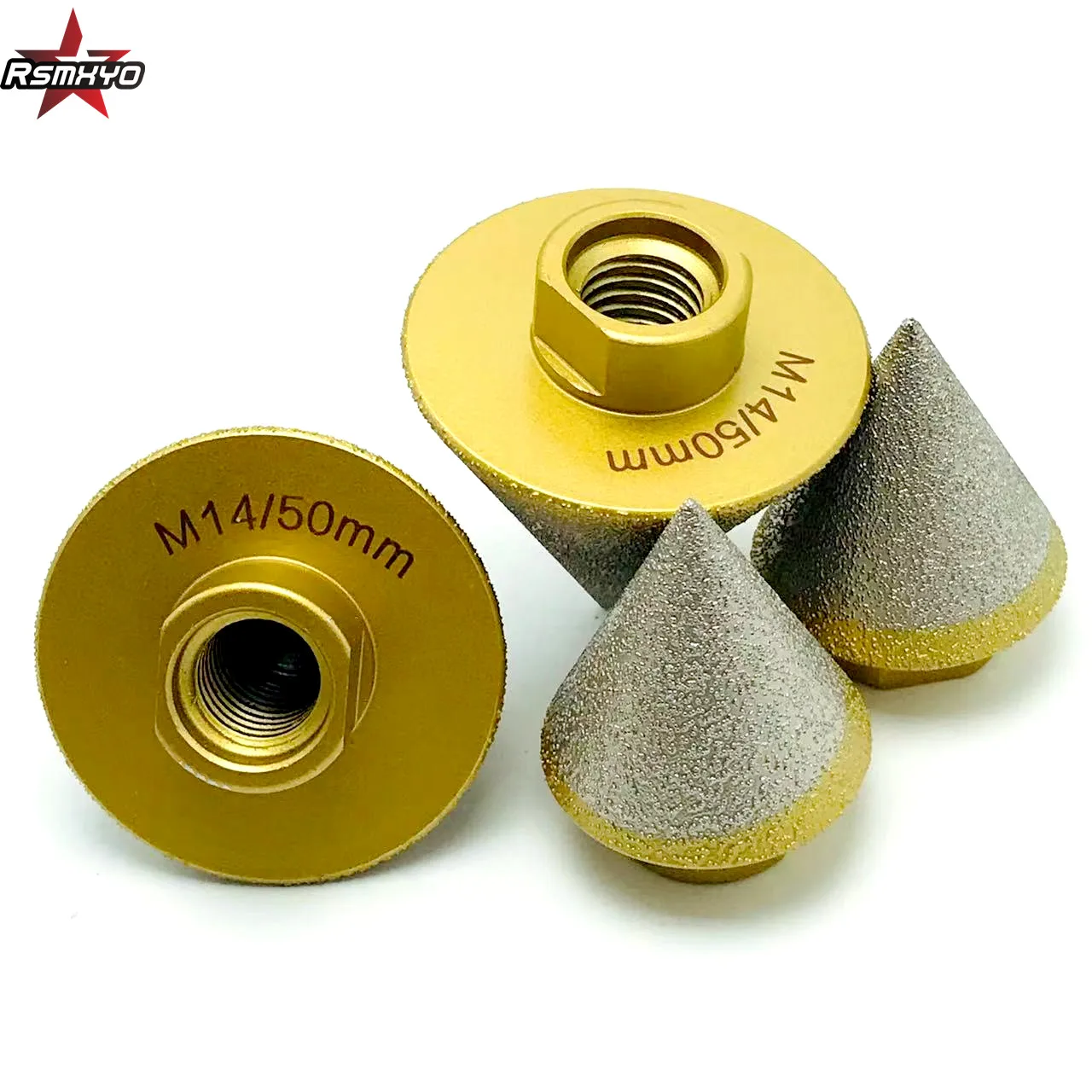 RSMXYO 2pc Dia 35/50mm Diamond Chamfer Bits Milling Bits for Tile Stone Ceramic for Holes Trimming Chamfering Bits M14Thread