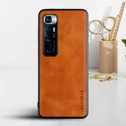Luxury Vintage Leather Phone Case for Mi 10 Ultra (Orange)