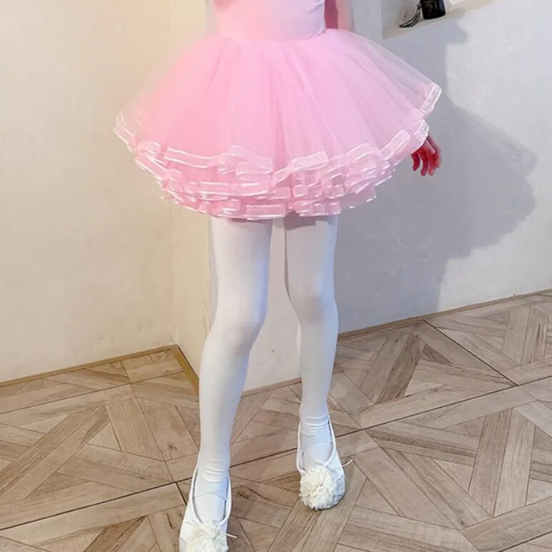 Faldas de tutú de Ballet para niñas, traje mullido de tul con capas de línea  A, traje de baile de princesa para fiesta de cisne, enagua de cintura  elástica - AliExpress