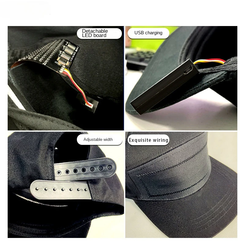 Concert with Bluetooth Controlled LED Advertising Hat Mobile Application Fashion Hat Grand Event Festival Party Hip-hop Hot Hat