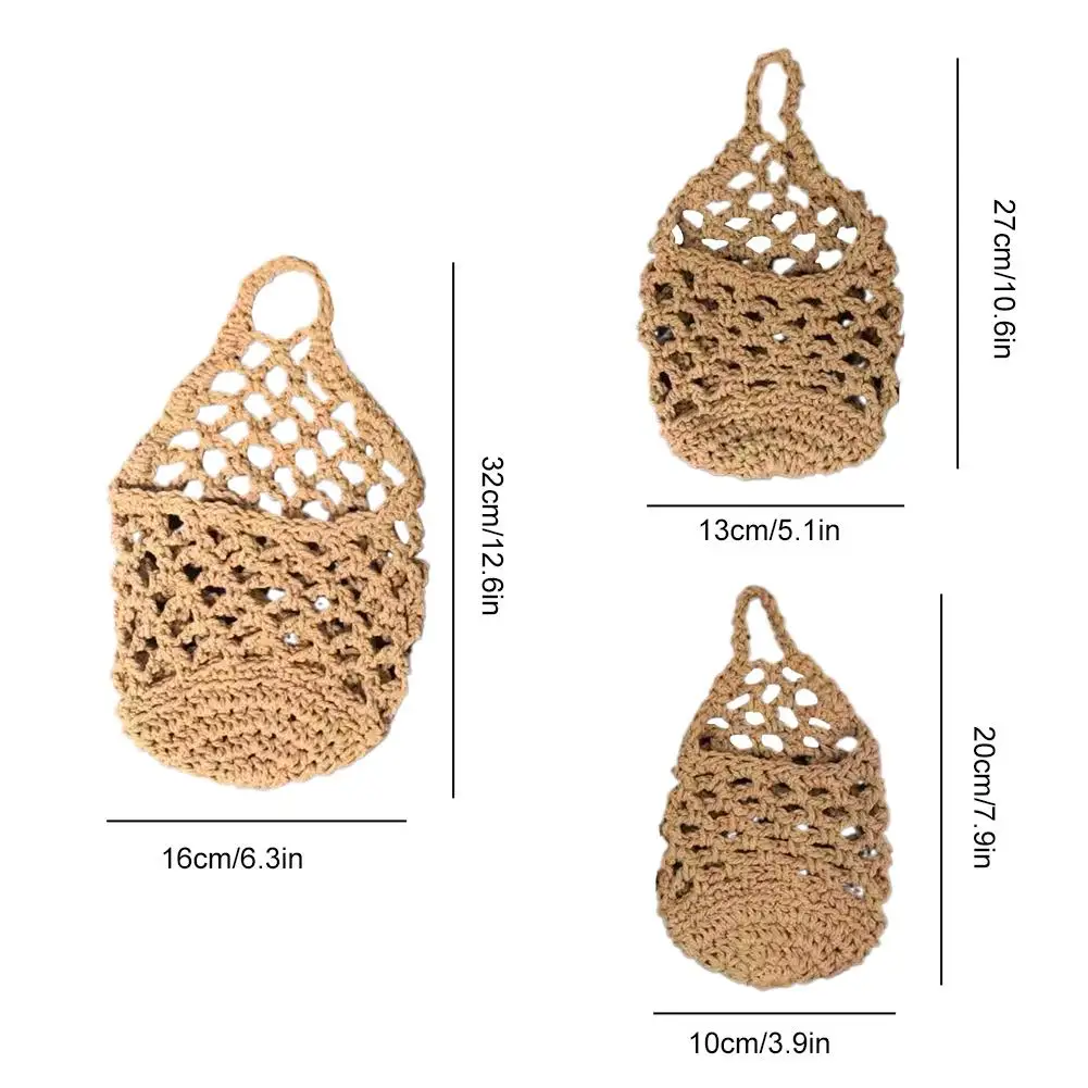 Reusable Mesh Hanging Storage Bags for Fruits, Vegetables, and Kitchen Organization