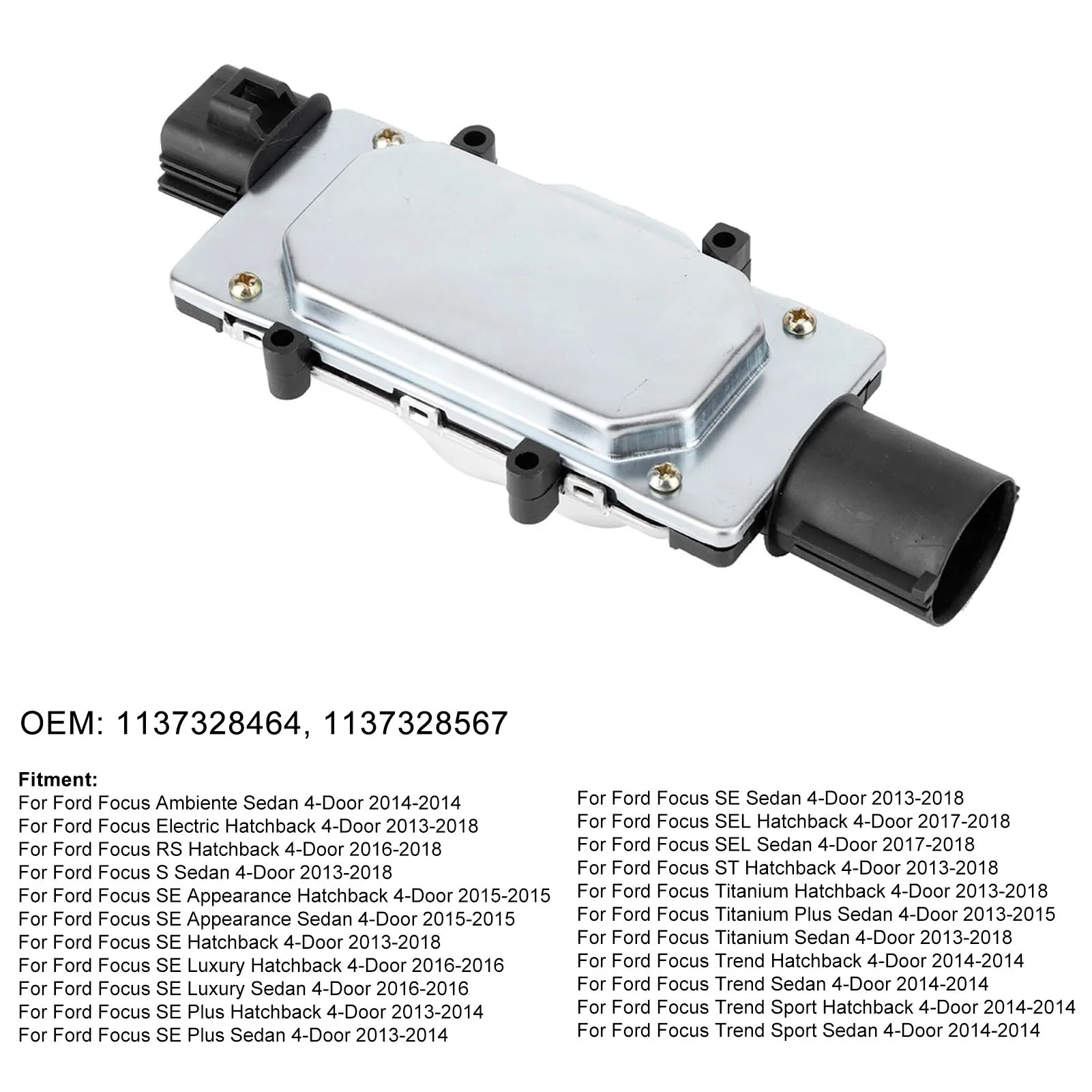 Car Engine Cooling Fan Control Module 1137328464 Replacement electric fan car fan For Ford Focus Ambiente Sedan 4‑Door 2014-2014