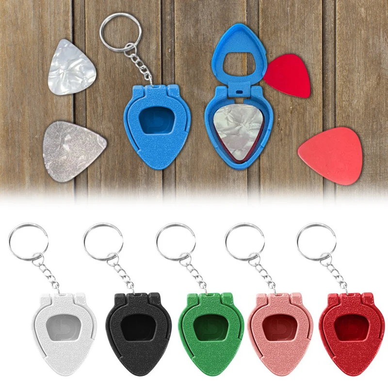 1/3PCS Guitar Pick Holder Case with Keychain Portable Stylish Plastic Storage Box Guitarists Gift Music Lovers Home Accessories