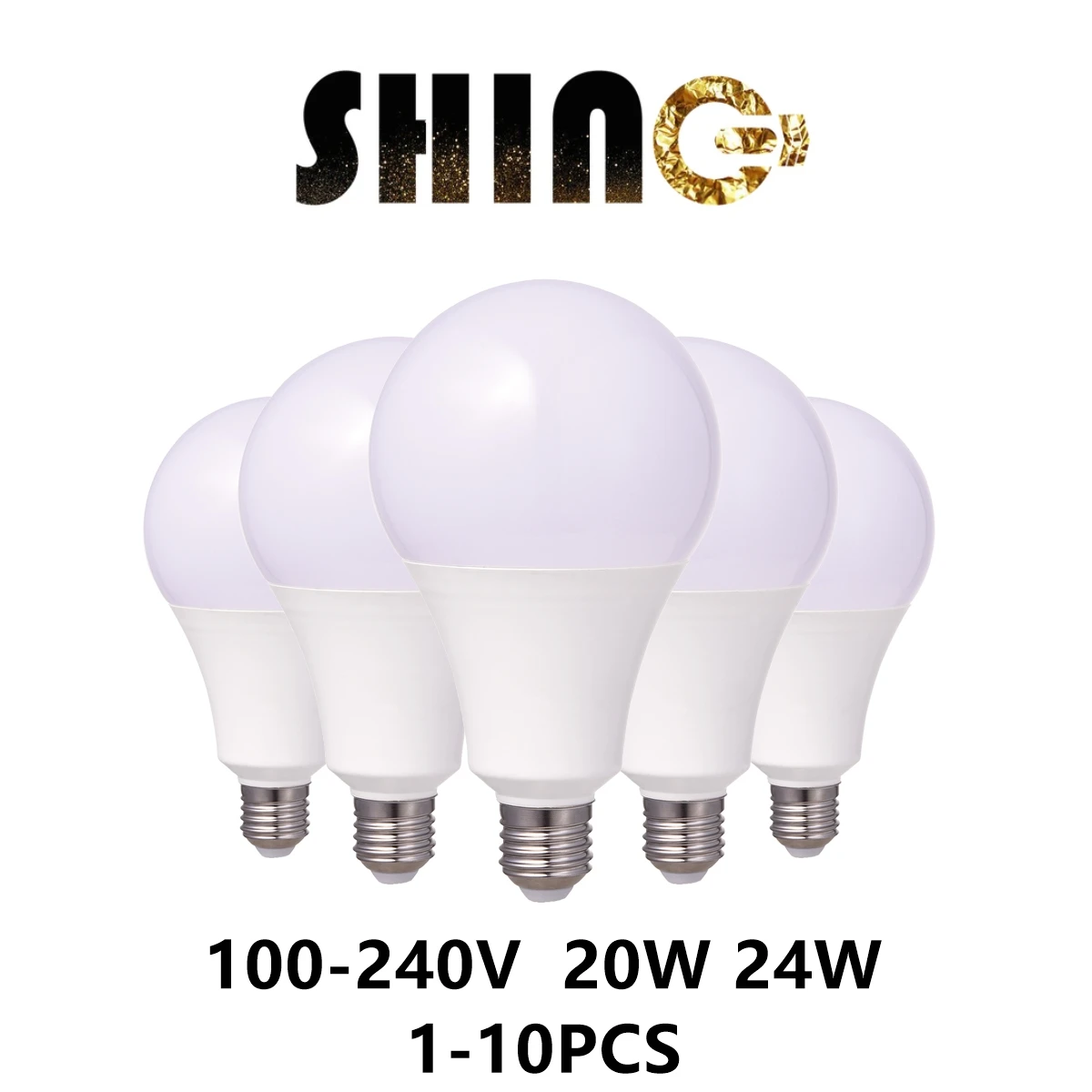 

1-10PCS LED high power bulb A80 100V-240V E27 B22 20W 24W high light efficiency no strobe suitable for mall home lighting