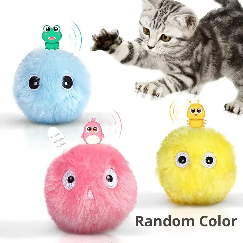 Plush Toys Automatic Cat Toy Random Barking Sounds Interactive Ball Boredom Relief Exercise Electric Pet Teaser Gift