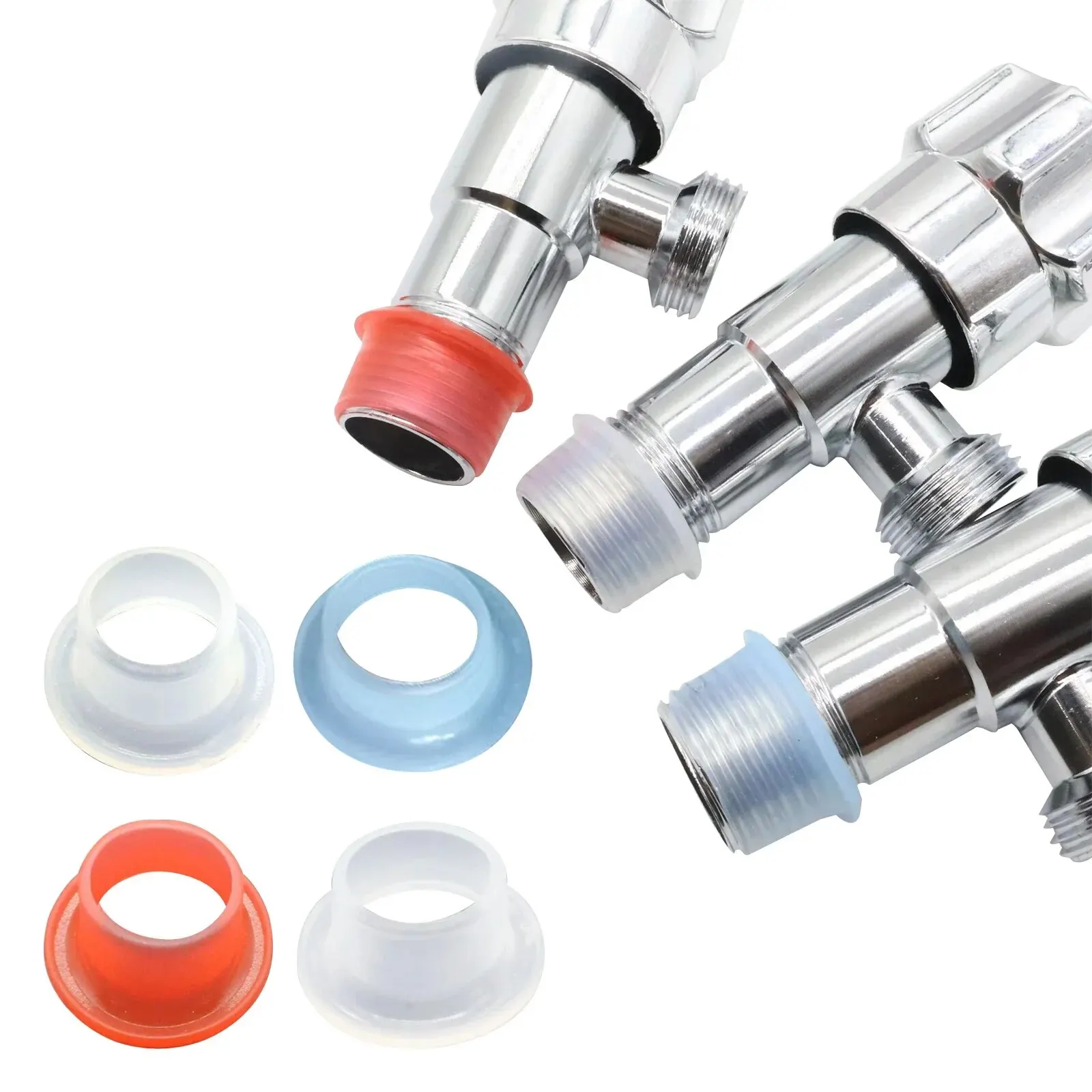 Sealing Gasket 10/50Pcs Faucet Leak-Proof Sealing Gasket Rubber Pipe Sealing Washer Silicone Raw Tape Triangle Valve Hose Plumbing Fitting Plug