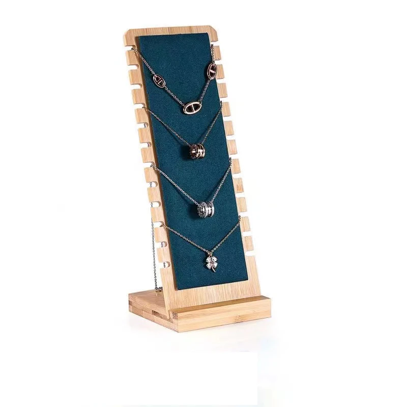 Elegant Solid Bamboo Jewelry Display Stand - Necklace and Pendant Organizer