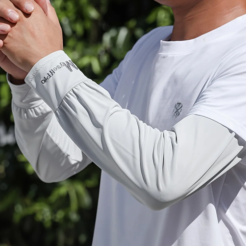 Cooling Arm Sleeves Breathable Sun Protection Ice Slik Sleeves Summer Outdoor Sports Driving Cycling Sleeves Men Loose Arm