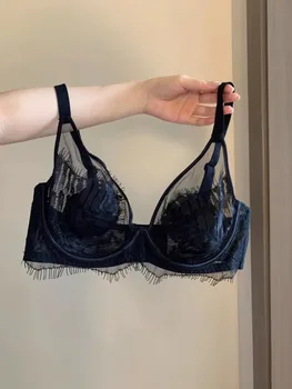 YUQI French Lace Minimizer Bra for Full Bust Women,Anti-Sagging Wireless Bralette & Breathable Sexy Lingerie Set Breathable Sexy