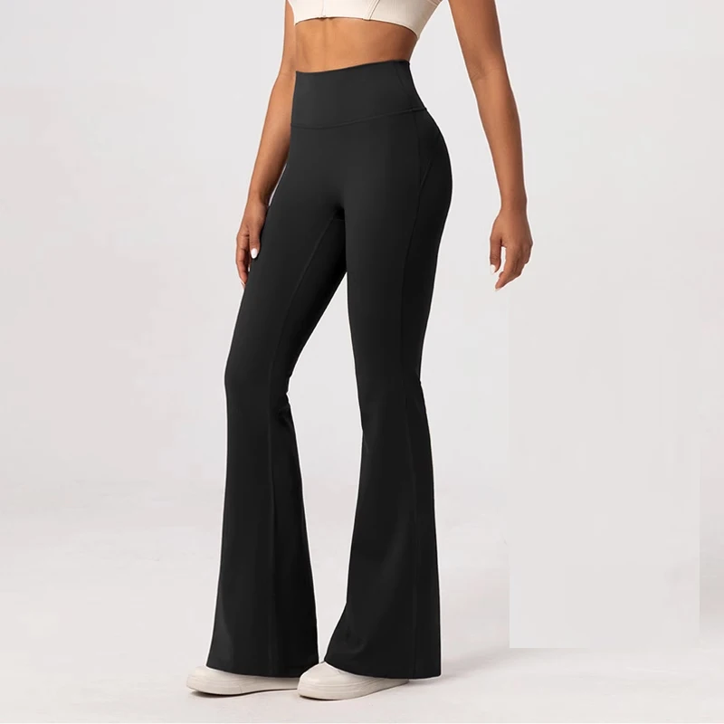 High-end Yoga Leggings Slim Yoga Pants High Waist Wide Leg Pants Bottoms Breathable Gym Casual Sports Bell Leggings Female 3