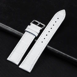 Luxurious Genuine Leather Watchband with Tool - High - Quality Wrist Bracelet - 20mm (White)