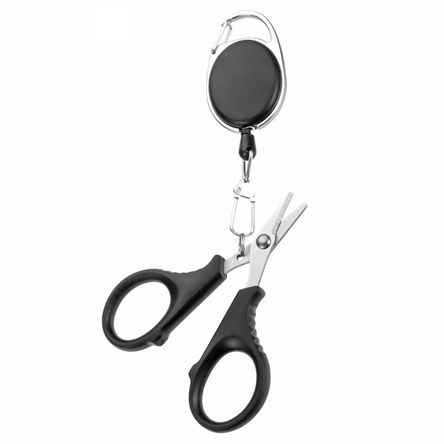 Fly Fishing Scissors for Braided Line Fishing Line Cutter Carp Fishing  Serrated Shears with Retractor or