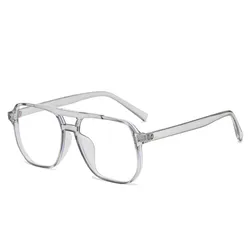 Unisex Transparent Square Blue Light Blocking Glasses (GRAY)