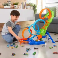 HOT WHEELS Track Toy Racing Track Children's Men's Wind and Fire Wheel Electric Four Ring Impact Track Remote Control Car Track